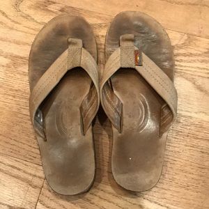 Rainbow Leather Flip Flops 6.5 - small